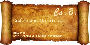 Csöndes Balbina névjegykártya